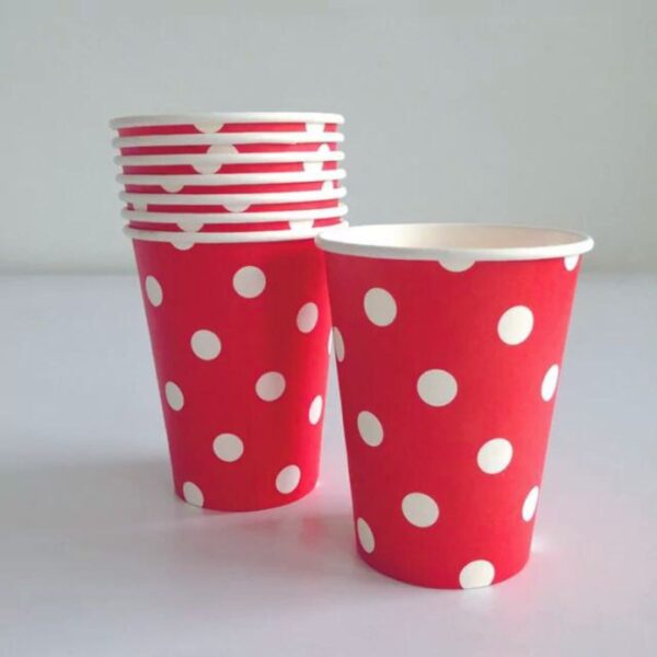 Vasos Polka Dot Rojo